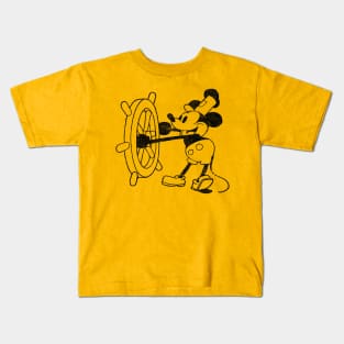 Steamboat Willie Retro Vintage Aesthetic Kids T-Shirt